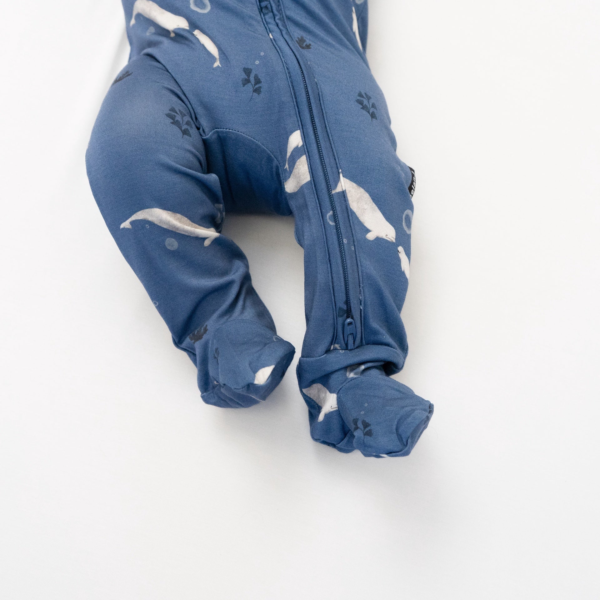 Footed Zipper Sleeper - Belugas