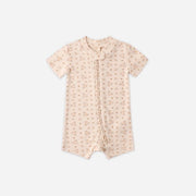 Quincy Mae Zip Short Sleeve Sleeper - Strawberries