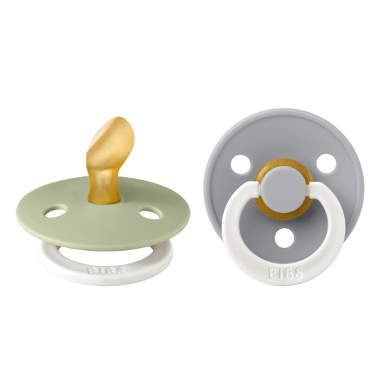 BIBS Pacifiers Anatomical Colour Latex 2 Pack - Sage/Cloud Glow