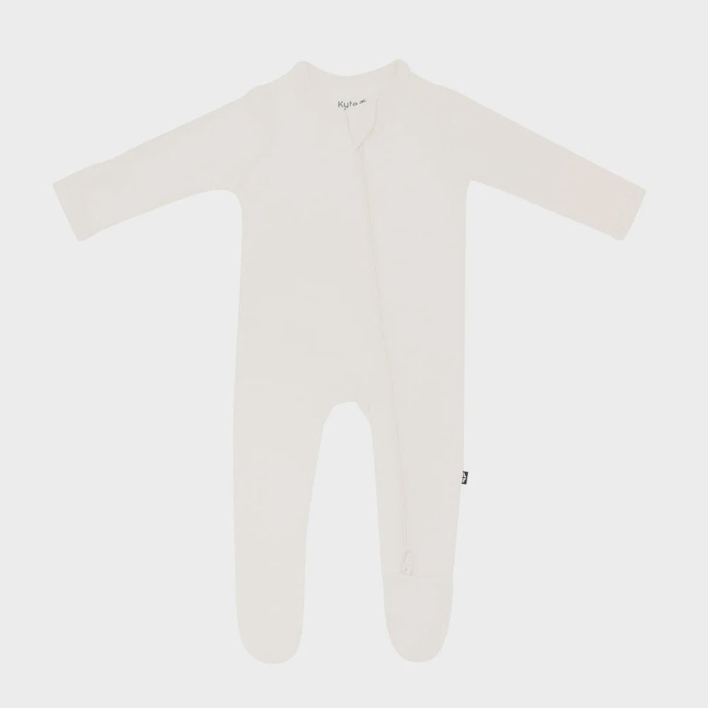Kyte Baby Zippered Footie - Ecru