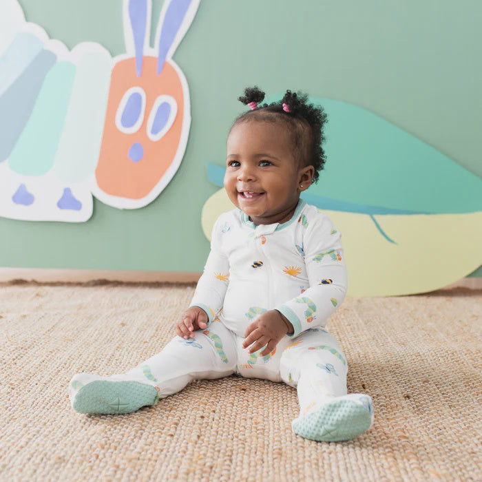 Kyte Baby X Eric Carle Zippered Footie - The Hungry Caterpillar and Friends