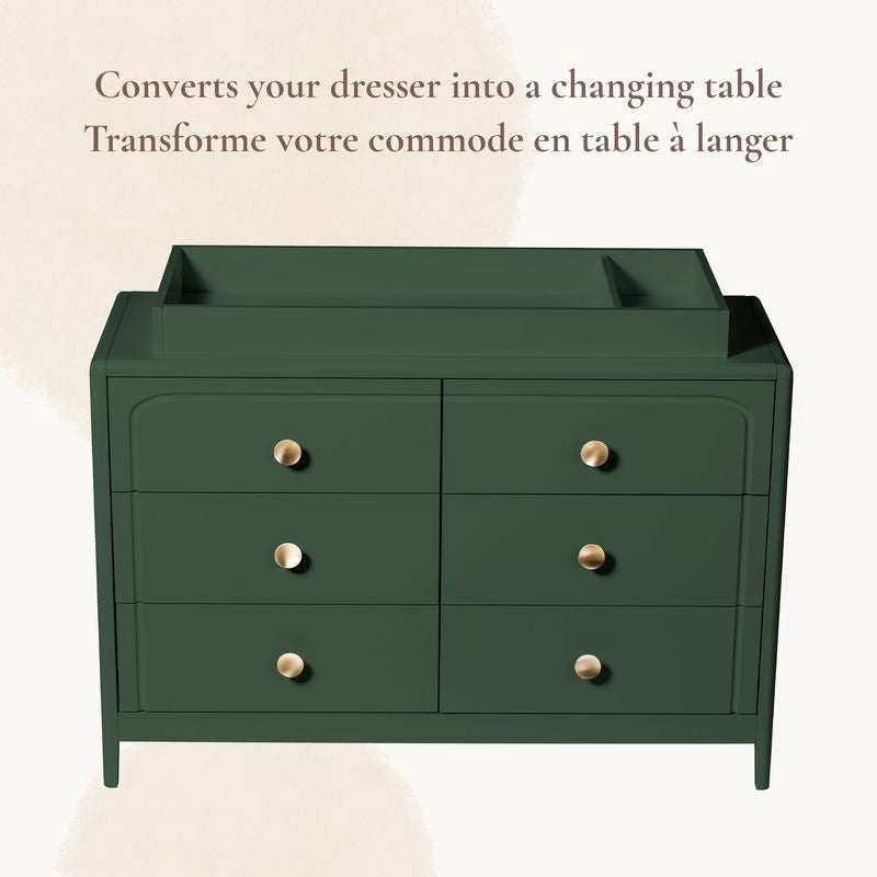 Little Seeds Double Dresser Topper Change Table Top - Bottle Green (Briar)