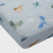 Loulou Lollipop Muslin Fitted Crib Sheet - Magical Dragons