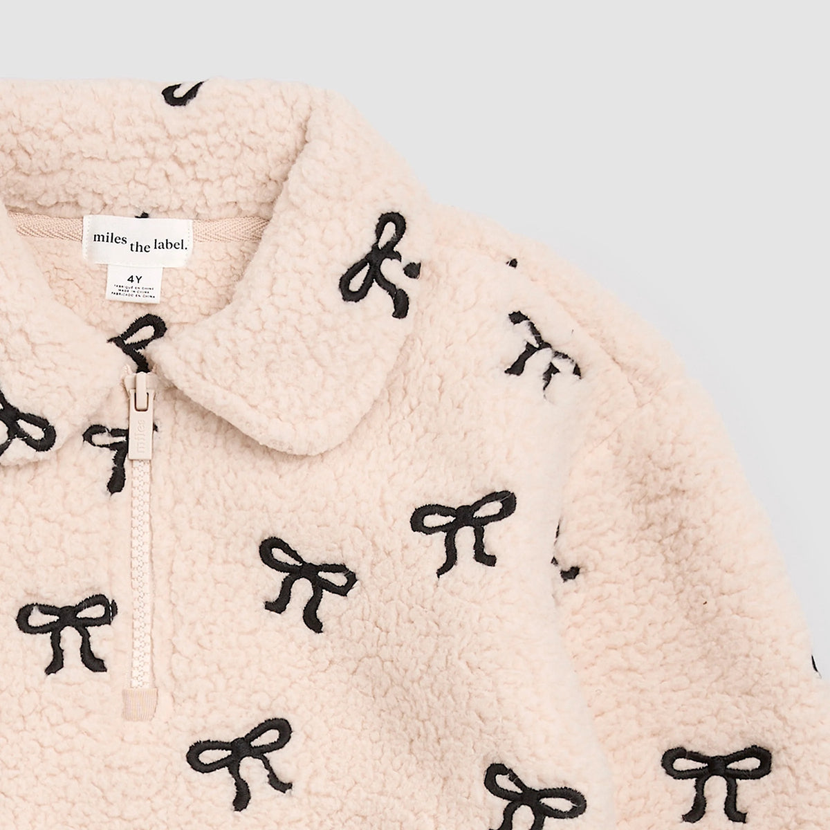 Miles the Label Sherpa Half-Zip Pull-Over - Bows