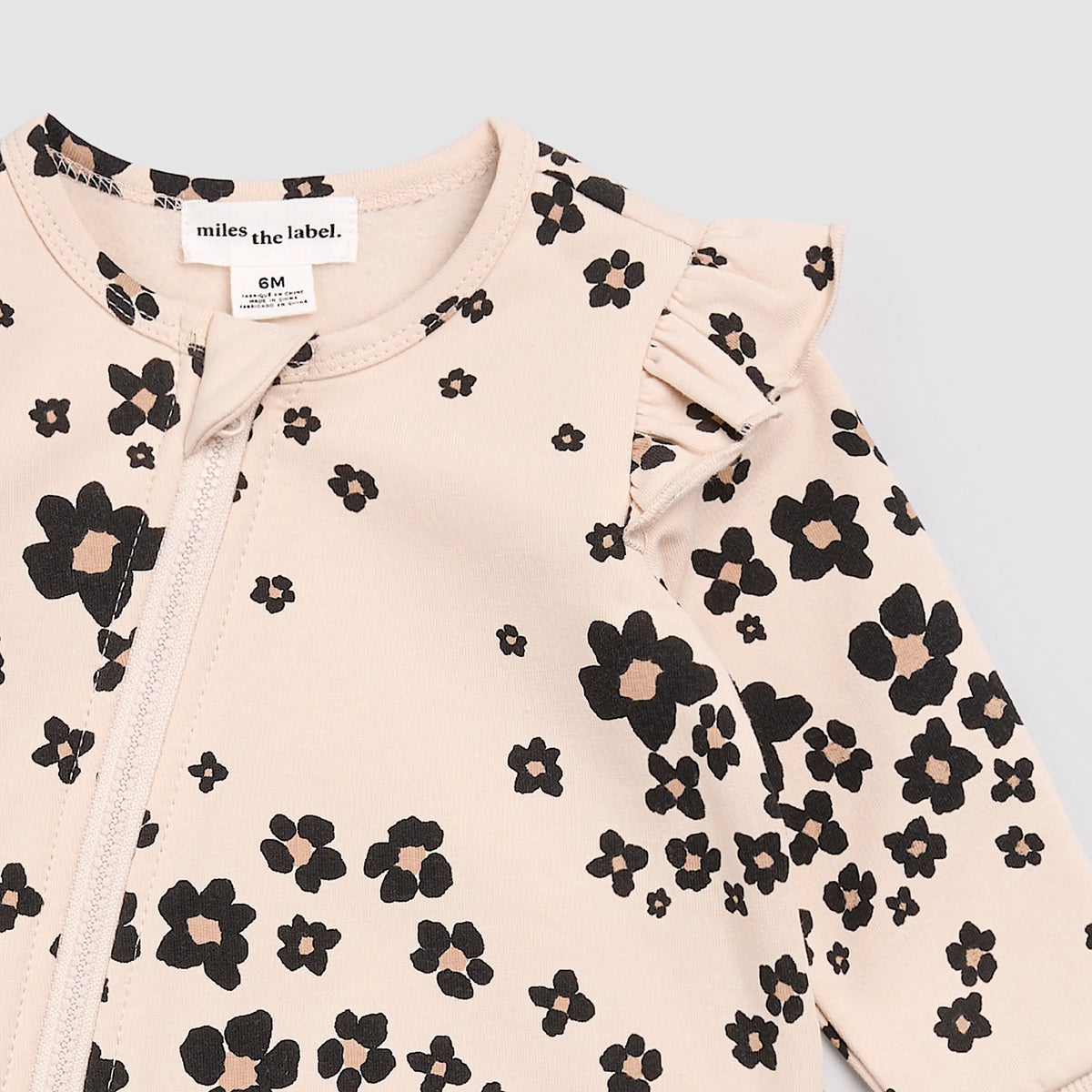 Miles the Label Bold Flower Print on Almond Playsuit