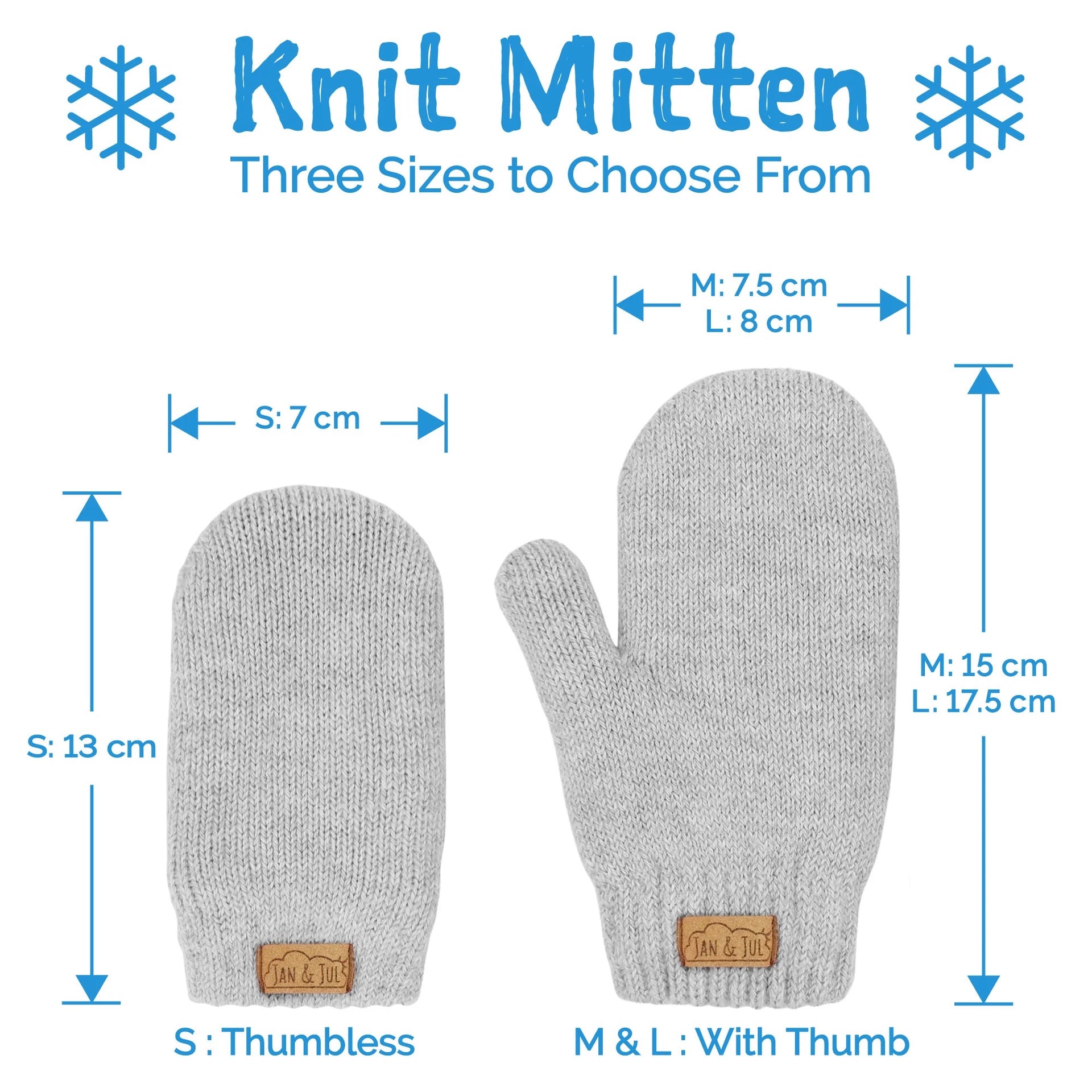 Jan & Jul Knit Mittens - Soft Grey