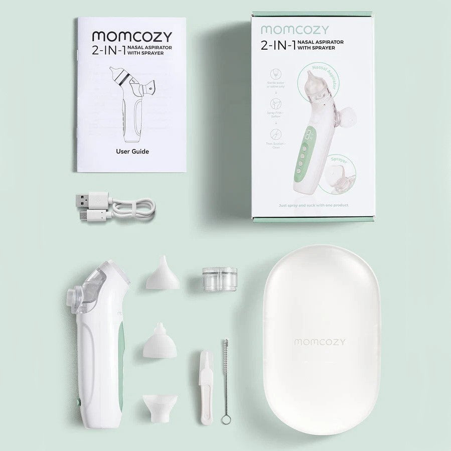 Momcozy BreezyClear 2-in-1 Spray & Suction Electric Nasal Aspirator