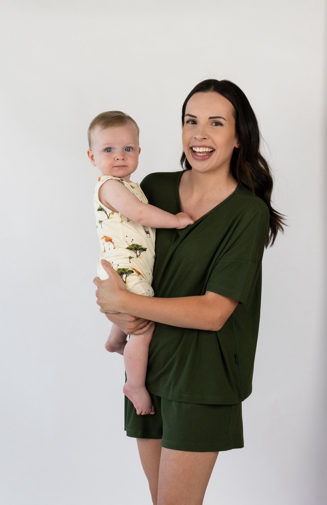 Sleeveless Shortall Romper - Safari