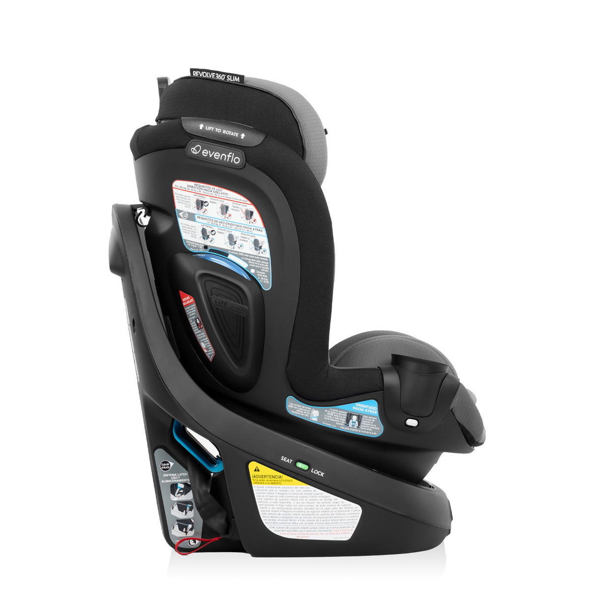 evenflo Gold Revolve360 Slim 2-in-1 Rotational Car Seat with SensorSafe