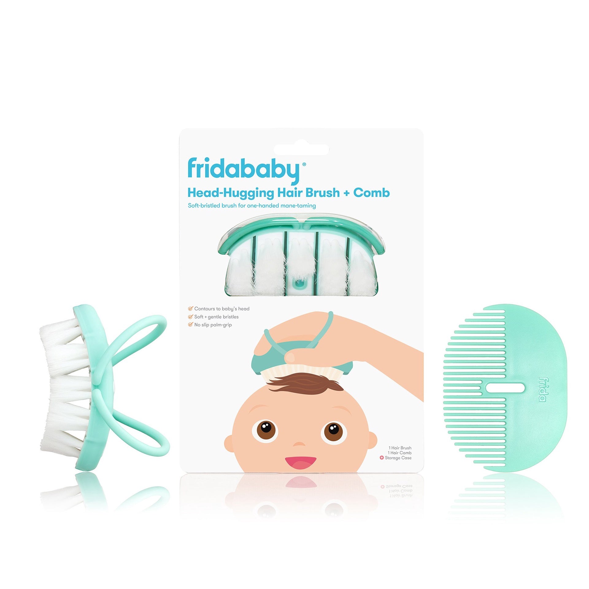 FridaBaby Baby Head-Hugging Hairbrush + Styling Comb Set