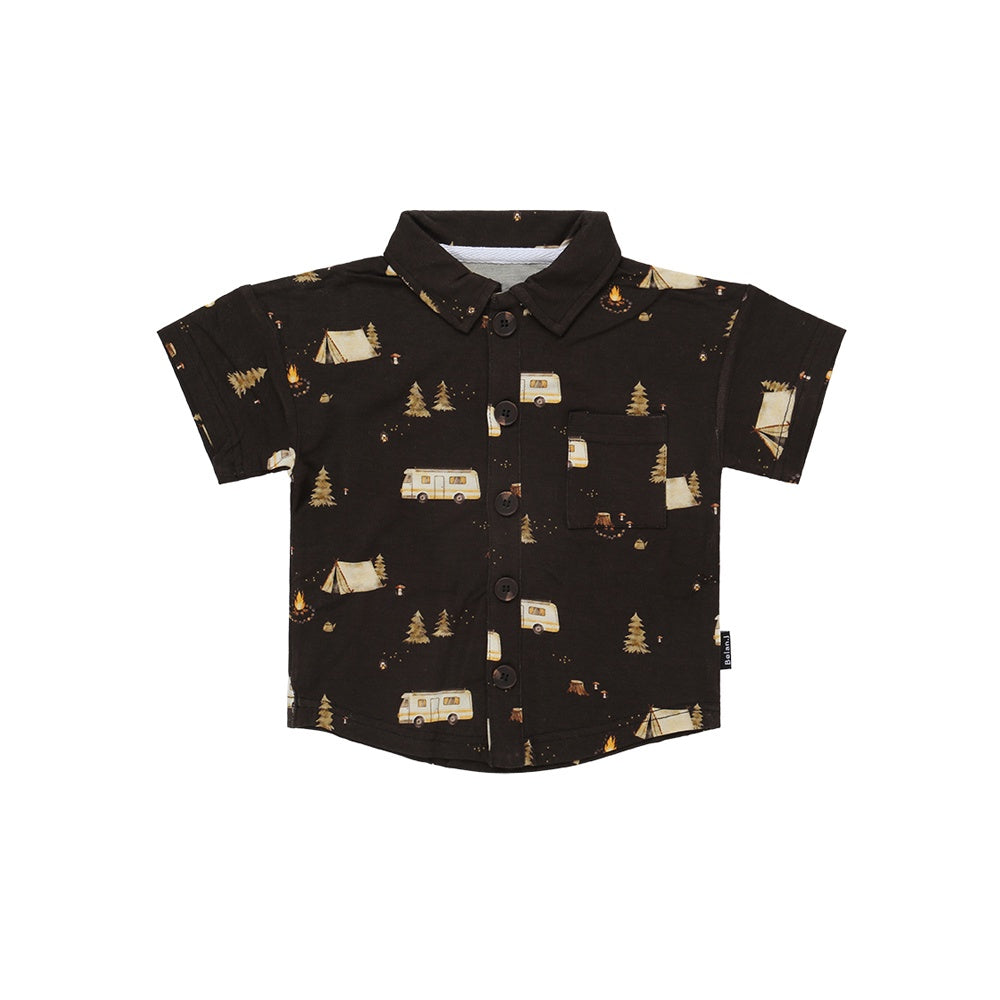 S/S Baggy Polo Shirt - Night Camp