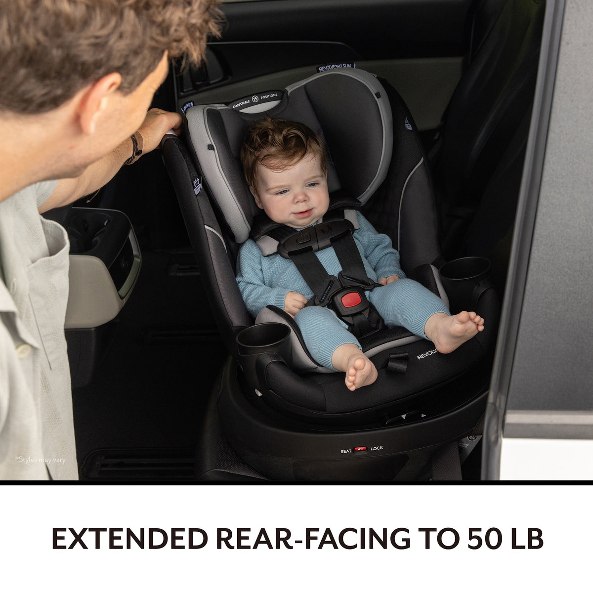 evenflo Gold Revolve360 Slim 2-in-1 Rotational Car Seat with SensorSafe