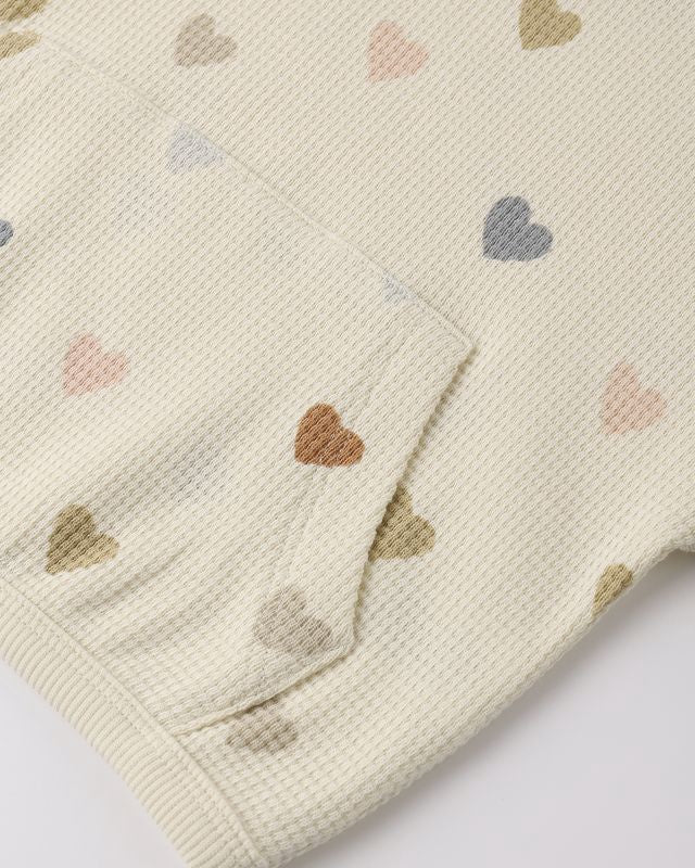Quincy Mae Waffle Sweater Set - Confetti Hearts