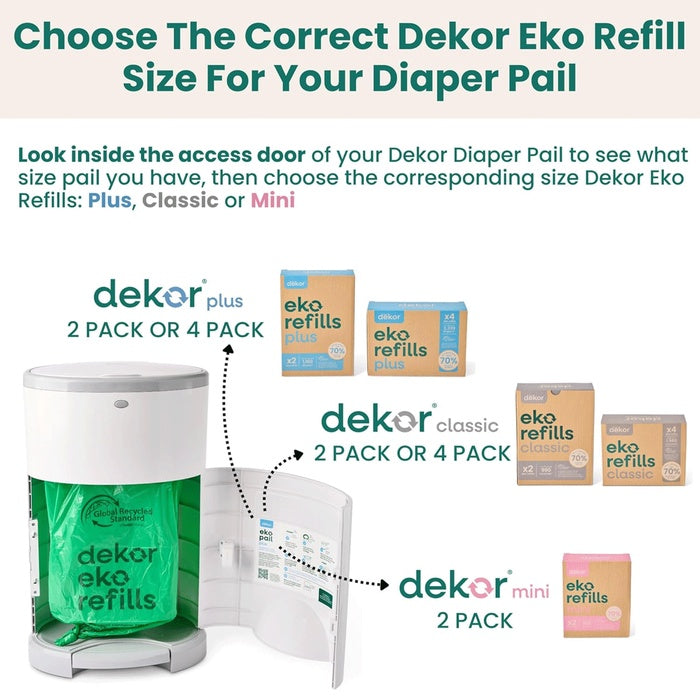 Dekor Eko Mini Diaper Pail - White