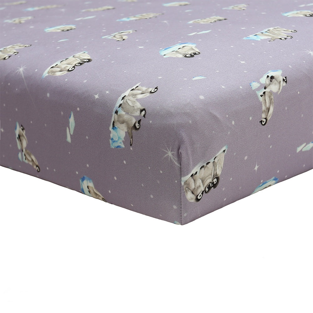 Crib Sheet - Penguins (Periwinkle)
