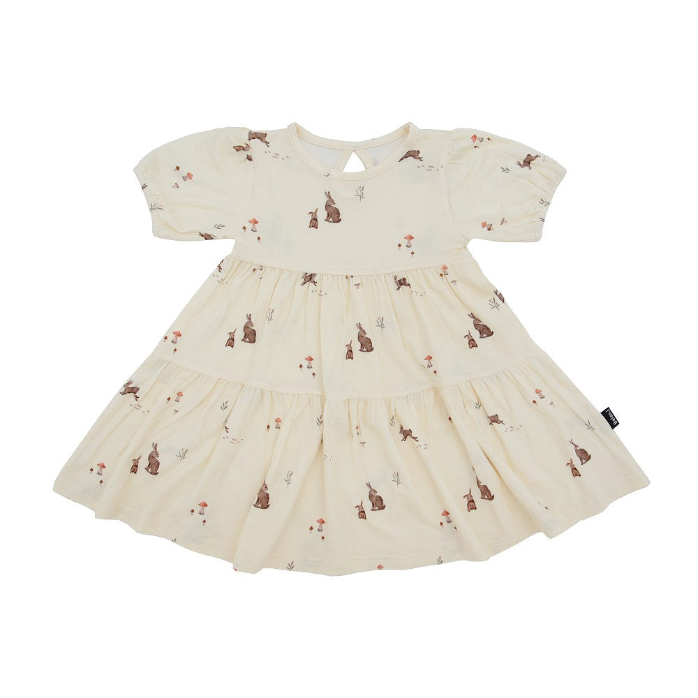 Short Sleeves Tiered Dress - Bunnies