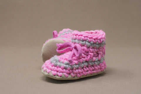 Padraig Cottage Slippers - Pink Stripe