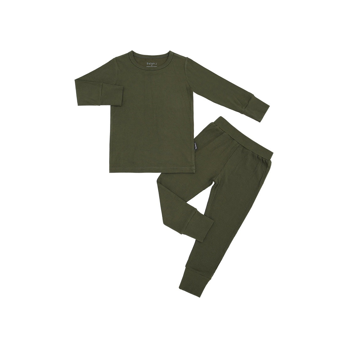 Ribbed Bamboo Long Sleeve PJ Set - Forest Green