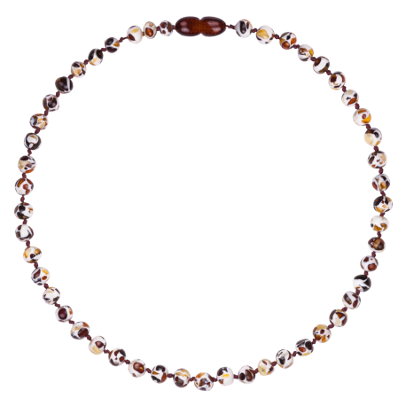 Amberos Baltic Amber Round Mosaic Necklace