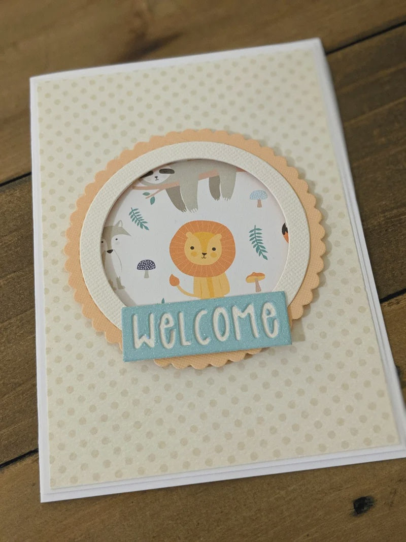Lovely Paper Design Welcome Little One Card