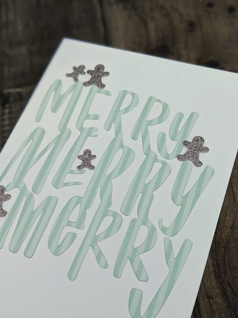 Lovely Paper Design Merry, Merry, Merry Christmas Card