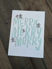 Lovely Paper Design Merry, Merry, Merry Christmas Card