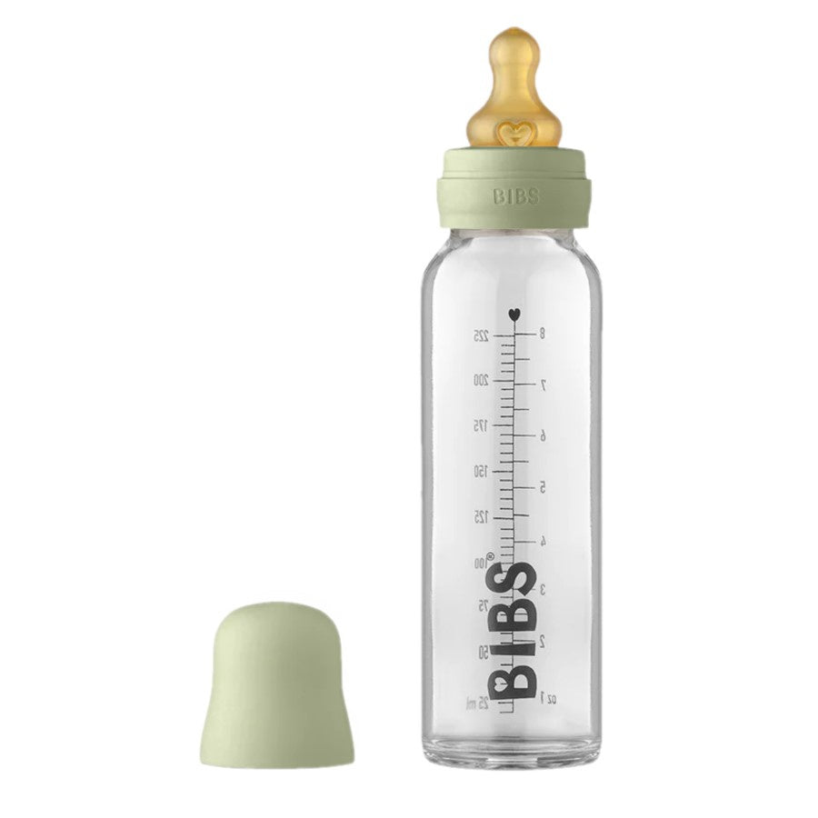 BIBS Baby Glass Bottle Latex Nipple Complete Set - Sage