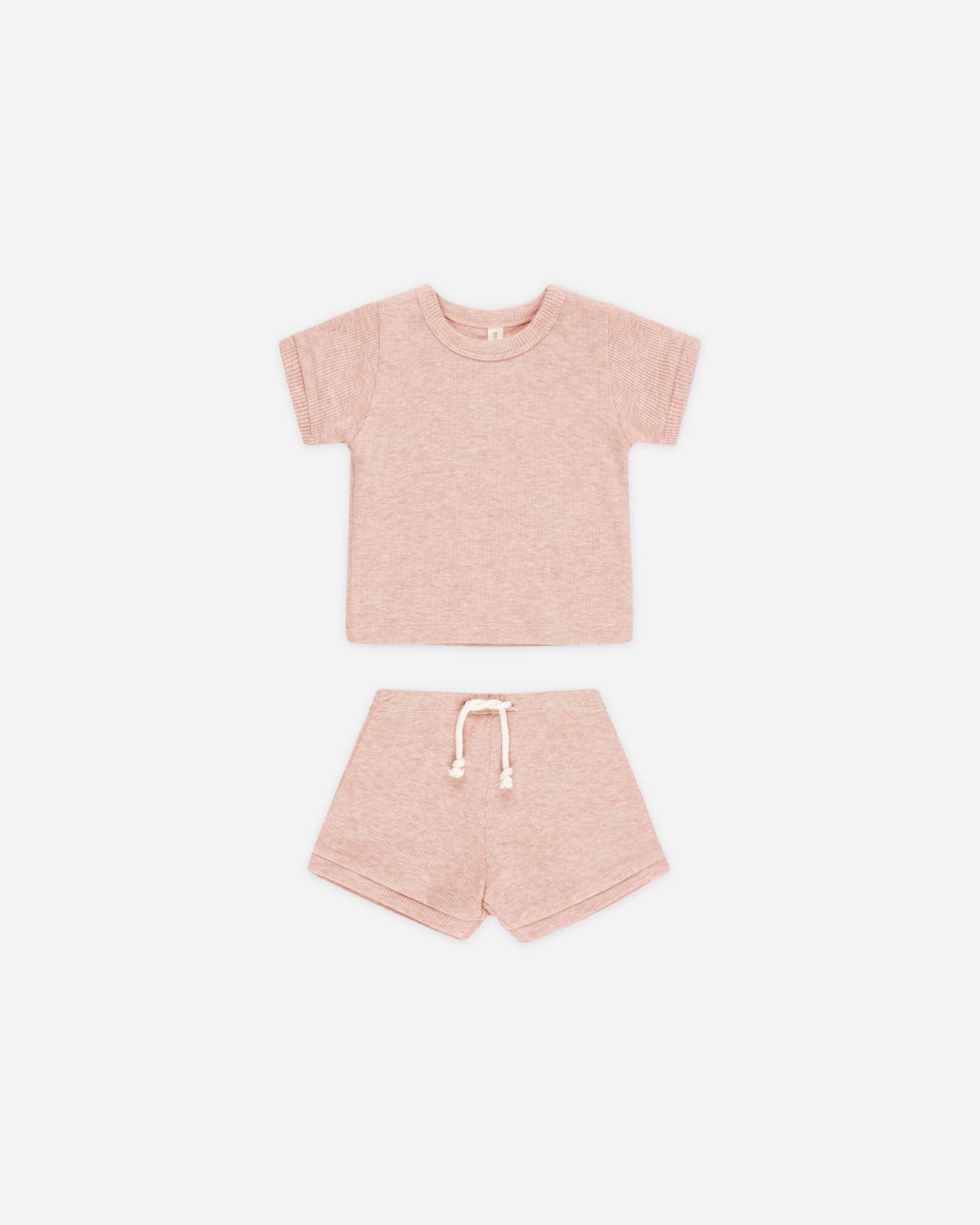 Quincy Mae Ribbed Shortie Set - Rose