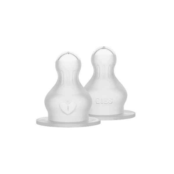 BIBS Baby Bottle Nipples Round Silicone 2 Pack