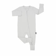 Ribbed Bamboo Footless Sleeper with Fold-Over Cuffs - Silver Cloud