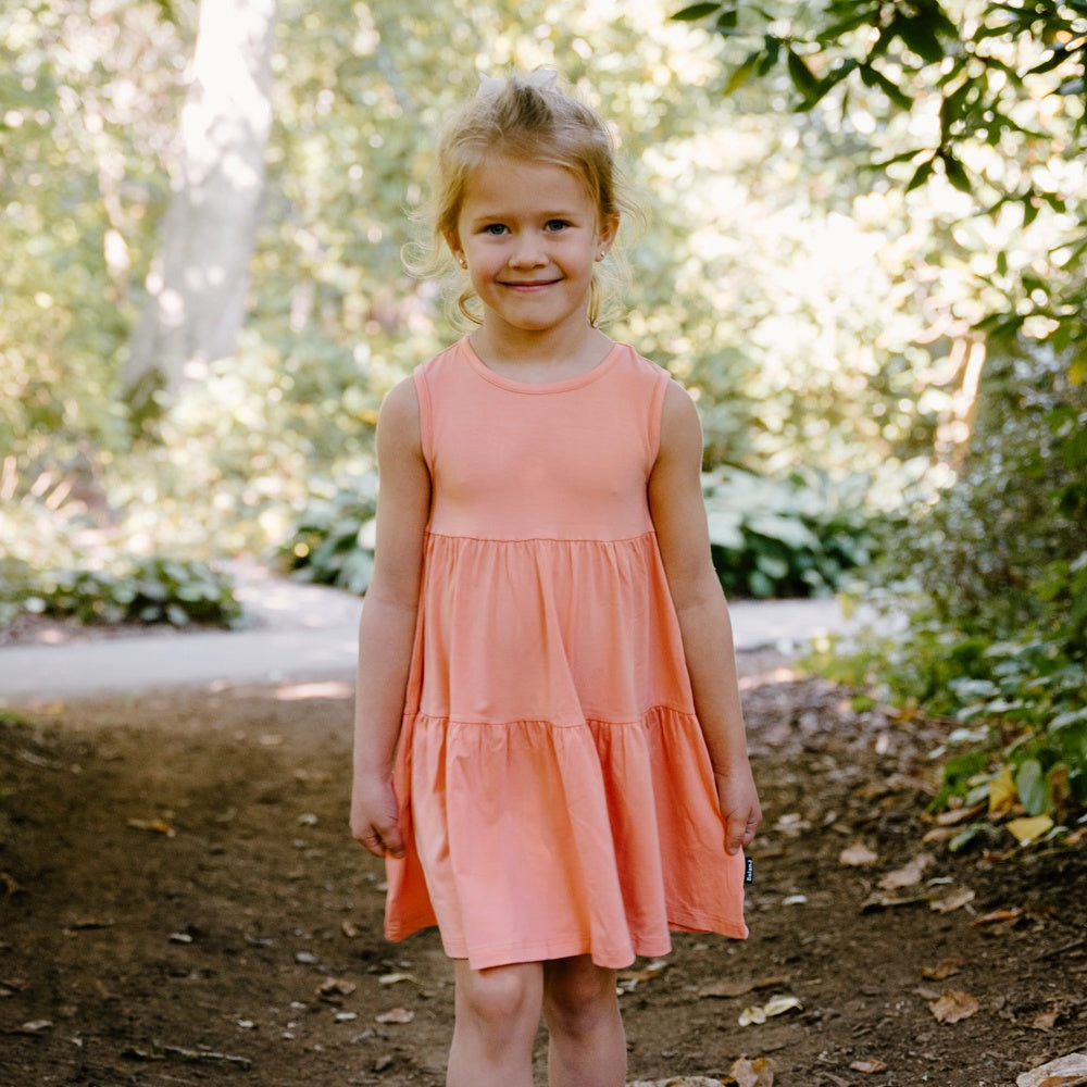 Sleeveless Tiered Dress - Coral