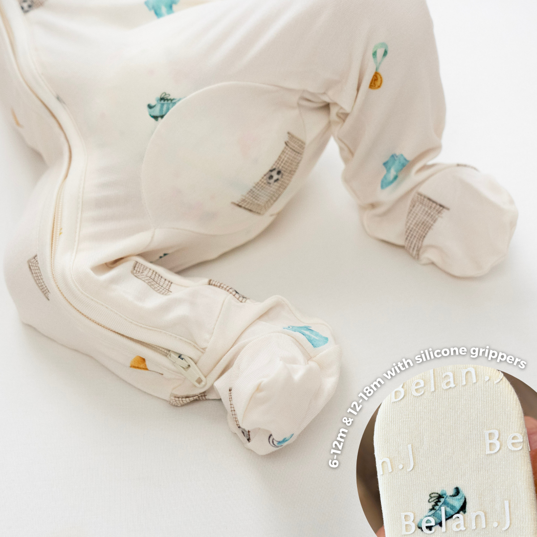 Footed Zipper Sleeper - Soccer