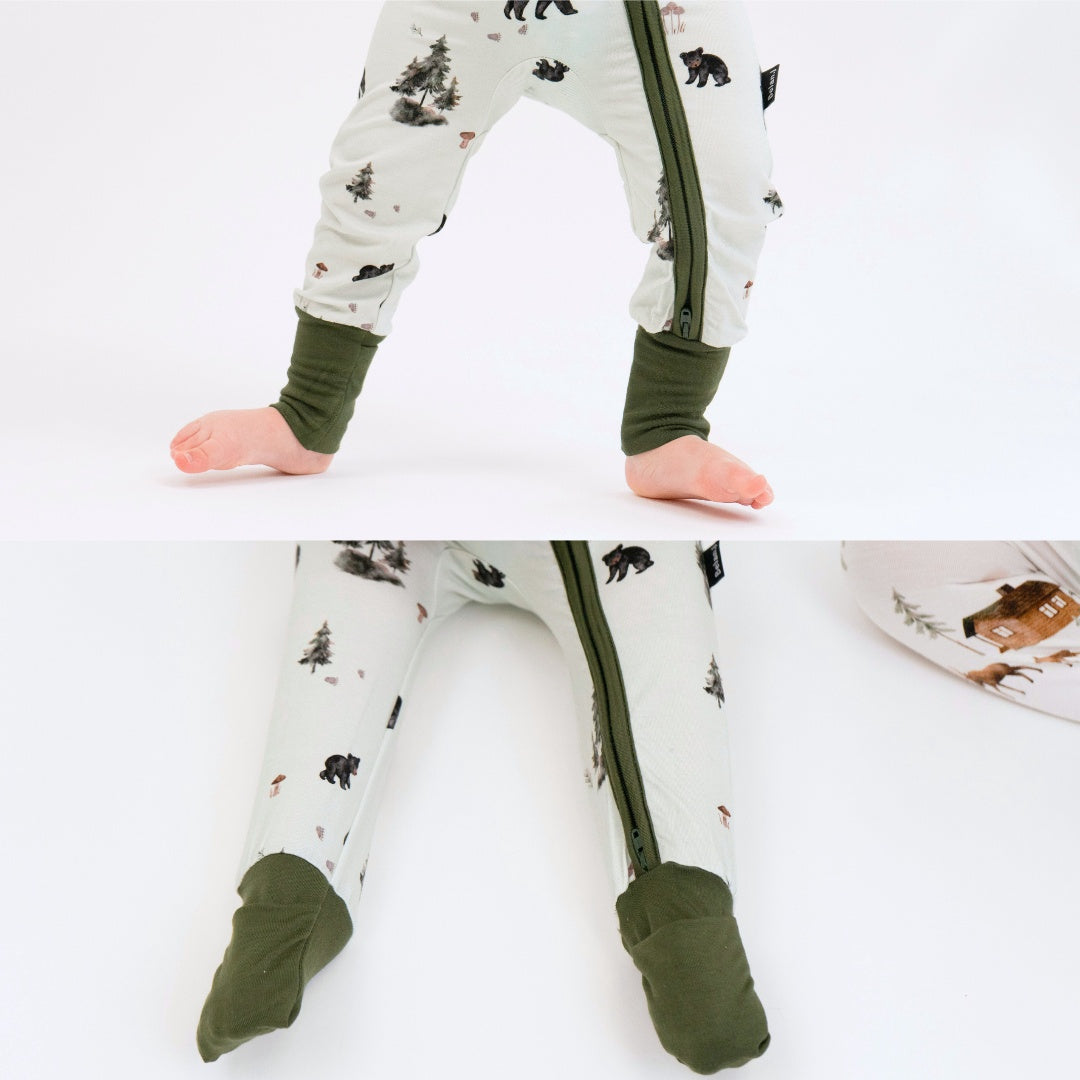 Footless Sleeper - Evergreen Black Bears