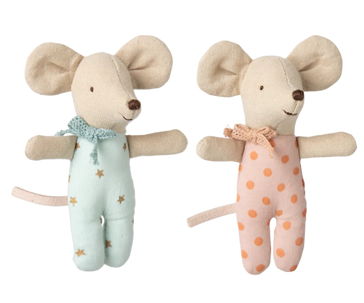 Maileg Baby Twin Mice in Matchbox - Polka Dot