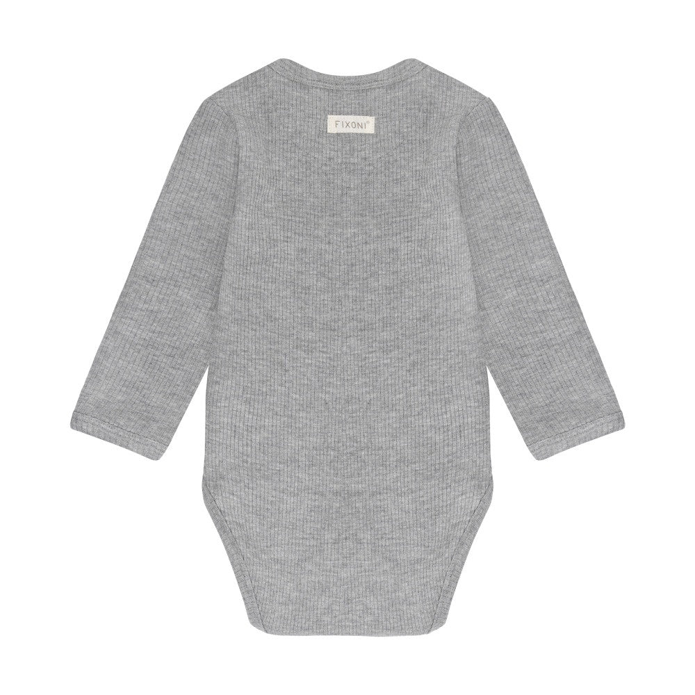 Fixoni Infant Long Sleeve Bodysuit - Gray Flint Melange
