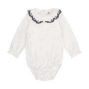 En Fant Collared Long Sleeve Bodysuit - Egret