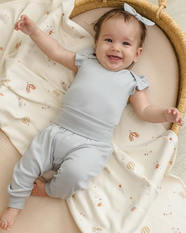 Quincy Mae Flutter Sleeve Bodysuit - Sky