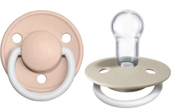 BIBS Pacifiers De Lux Silicone 2 pack - Vanilla / Blush Glow - One Size