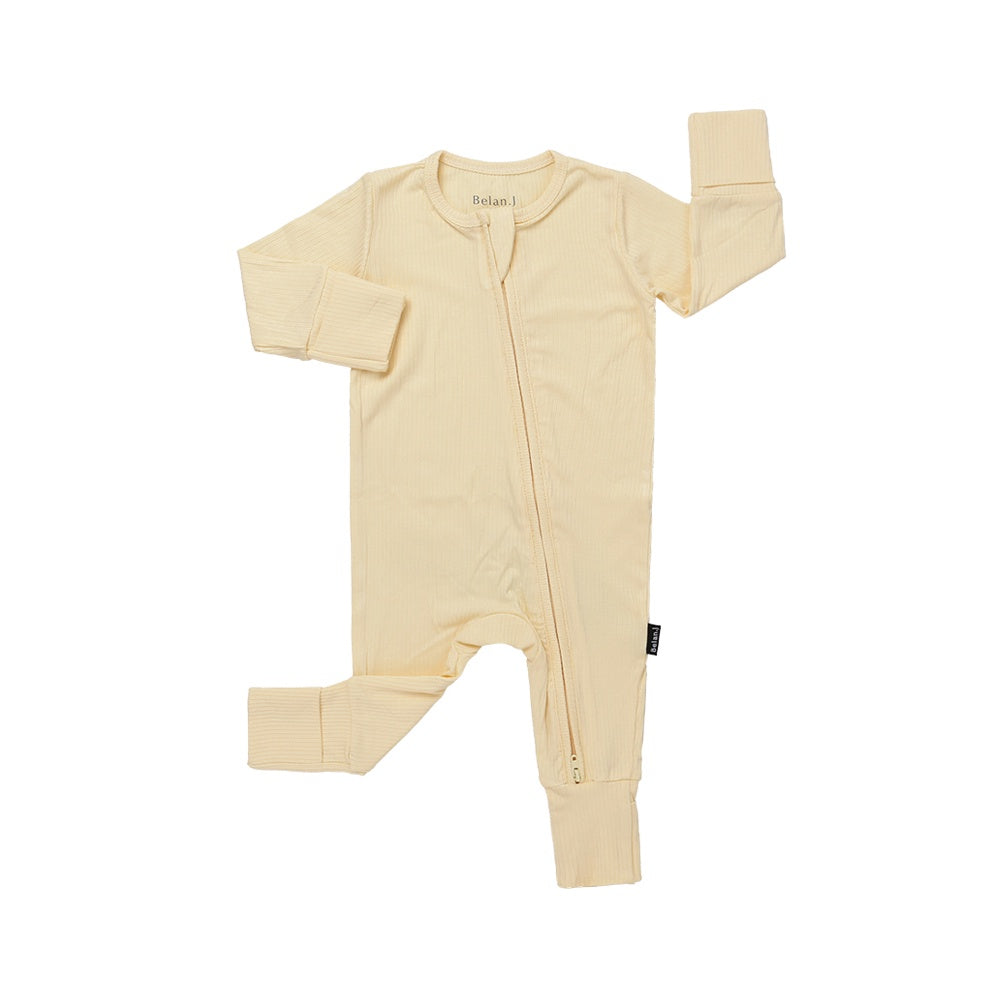 Footless Sleeper with Fold-over Cuffs - Vanilla
