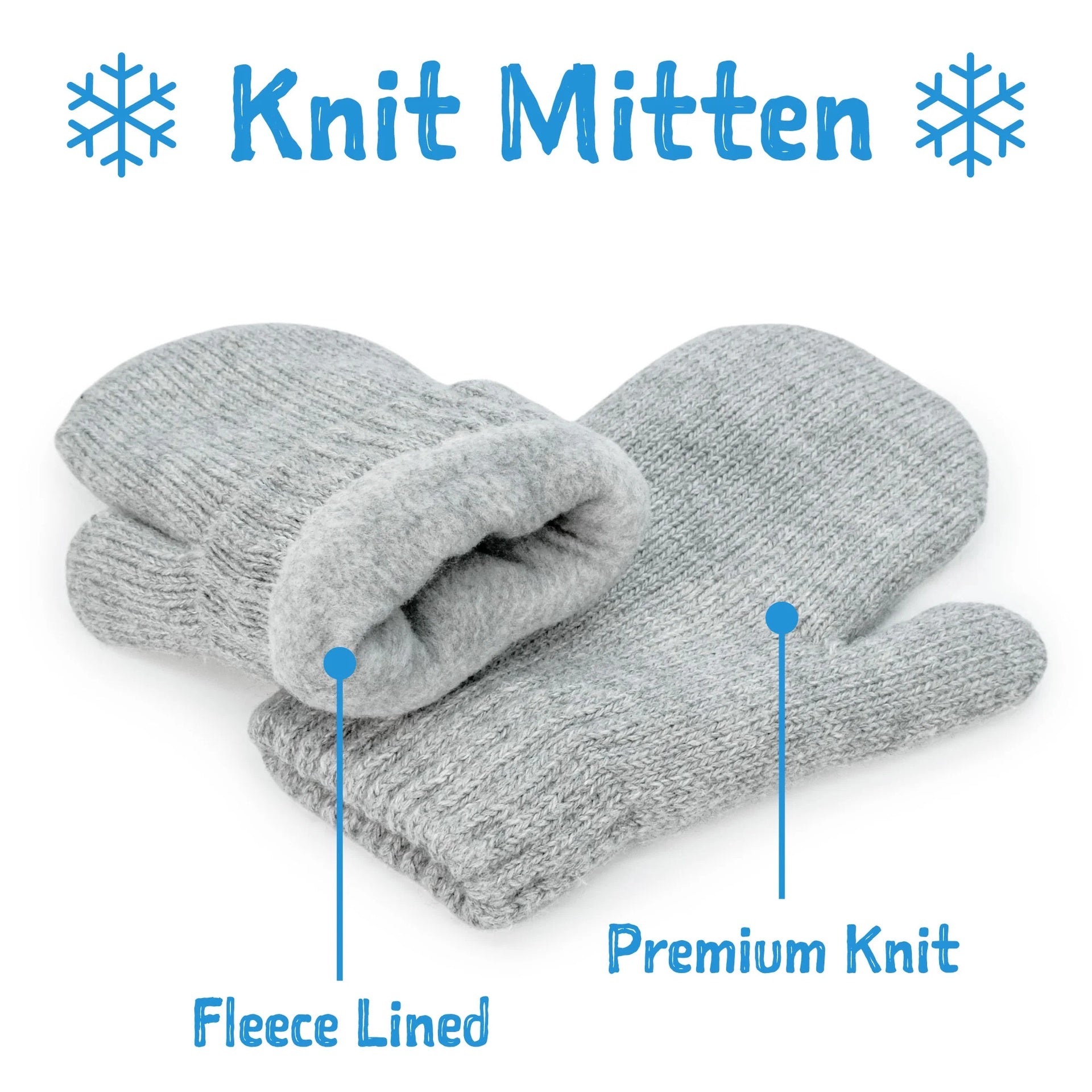 Jan & Jul Knit Mittens - Soft Grey