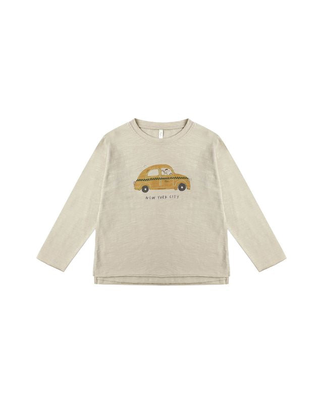 Rylee + Cru Raw Edge Long Sleeve Tee - Taxi