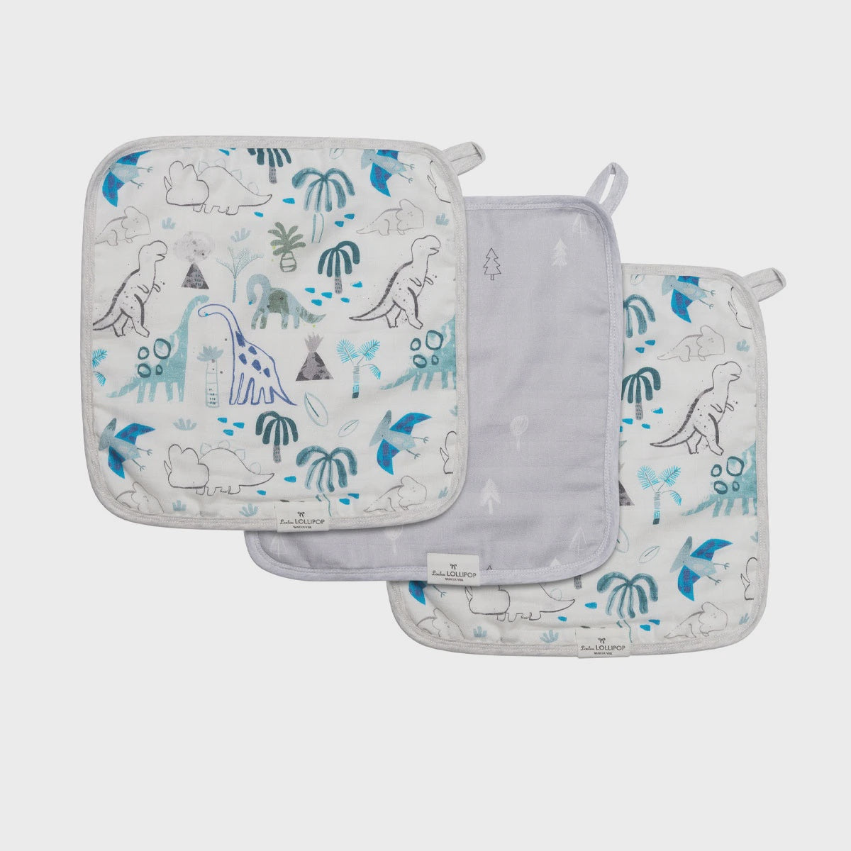 Loulou Lollipop Washcloth Set - Dinosaurs