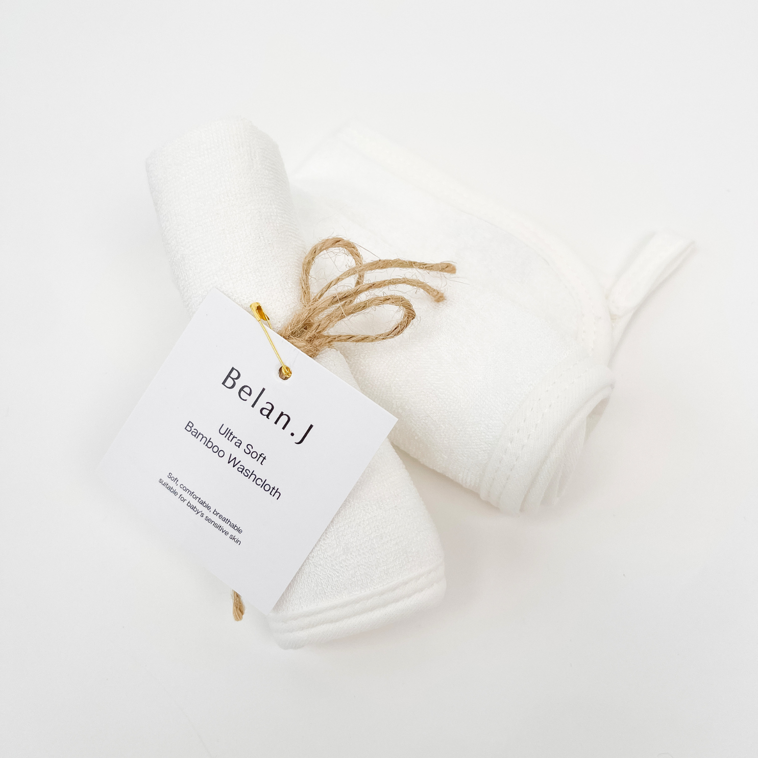 Belan.J Ultra Soft Bamboo Terry Washcloth (1pk) - White