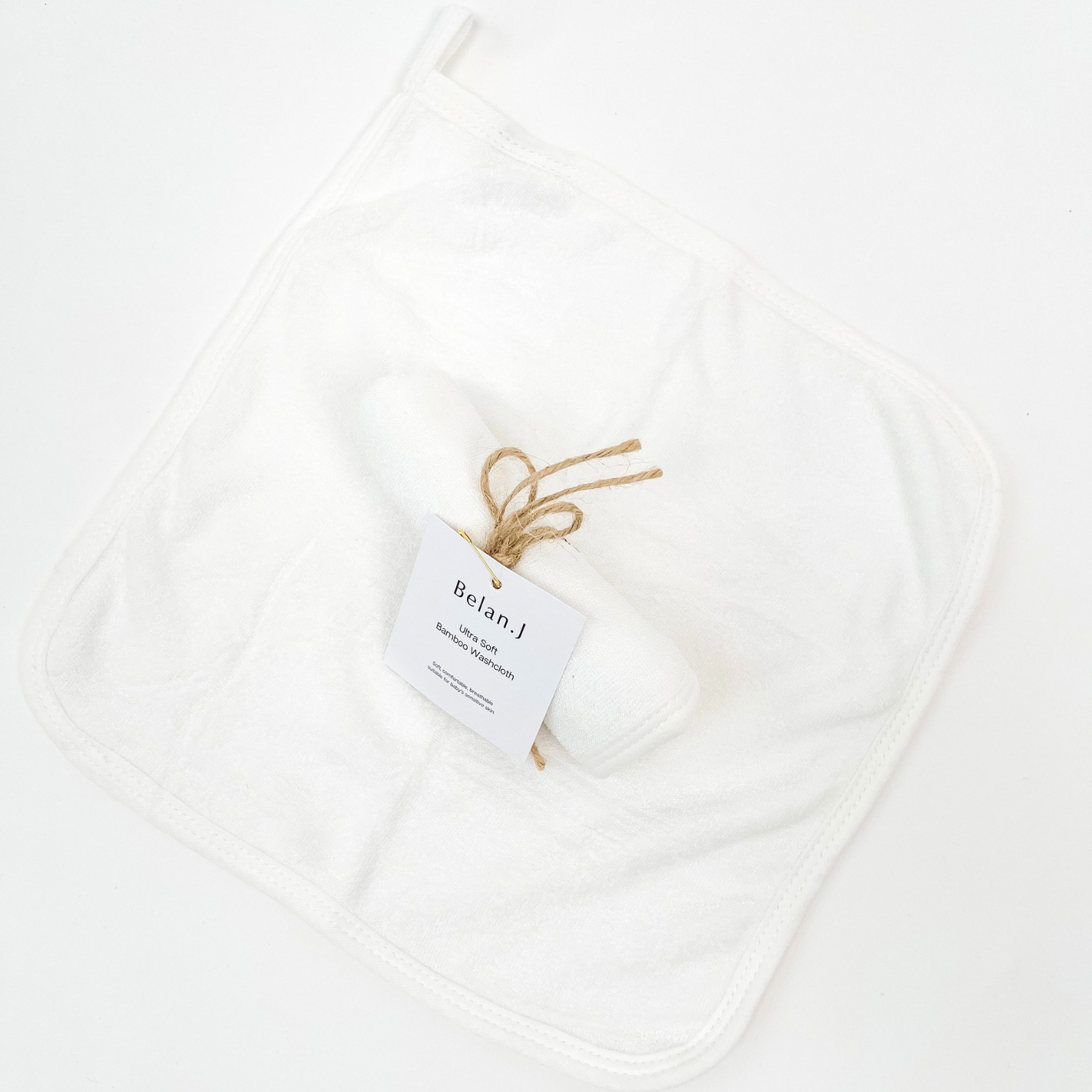 Belan.J Ultra Soft Bamboo Terry Washcloth (1pk) - White