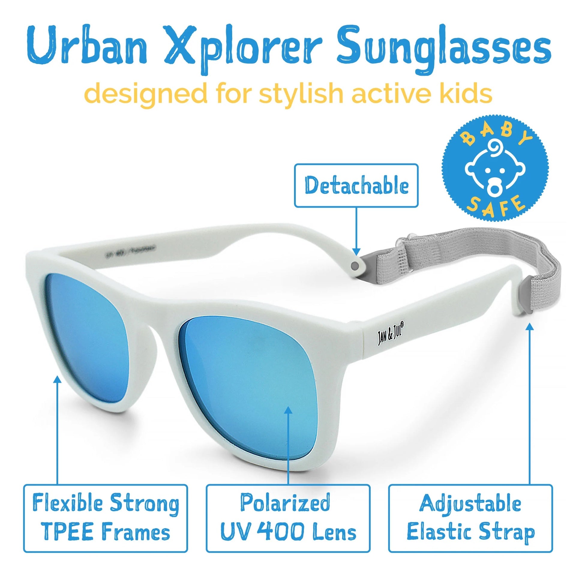 Jan & Jul Urban Xplorer Sunglasses White Aurora