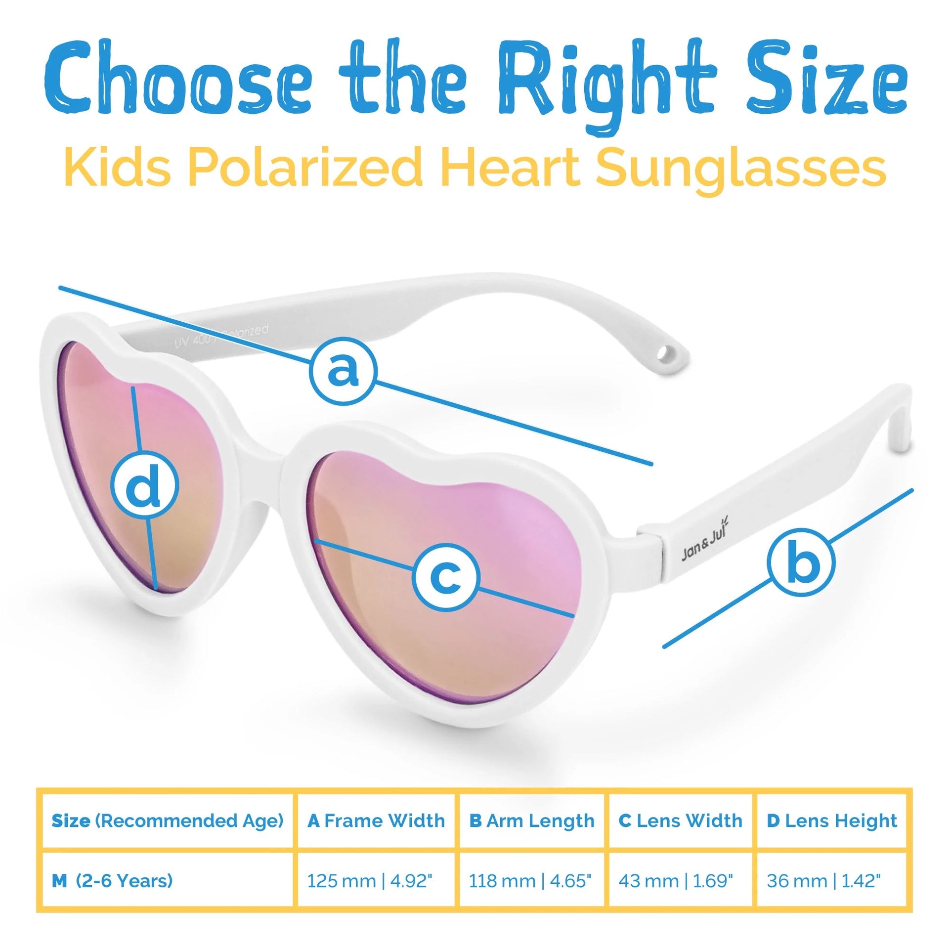 Jan & Jul Heart Sunglasses - White Aurora
