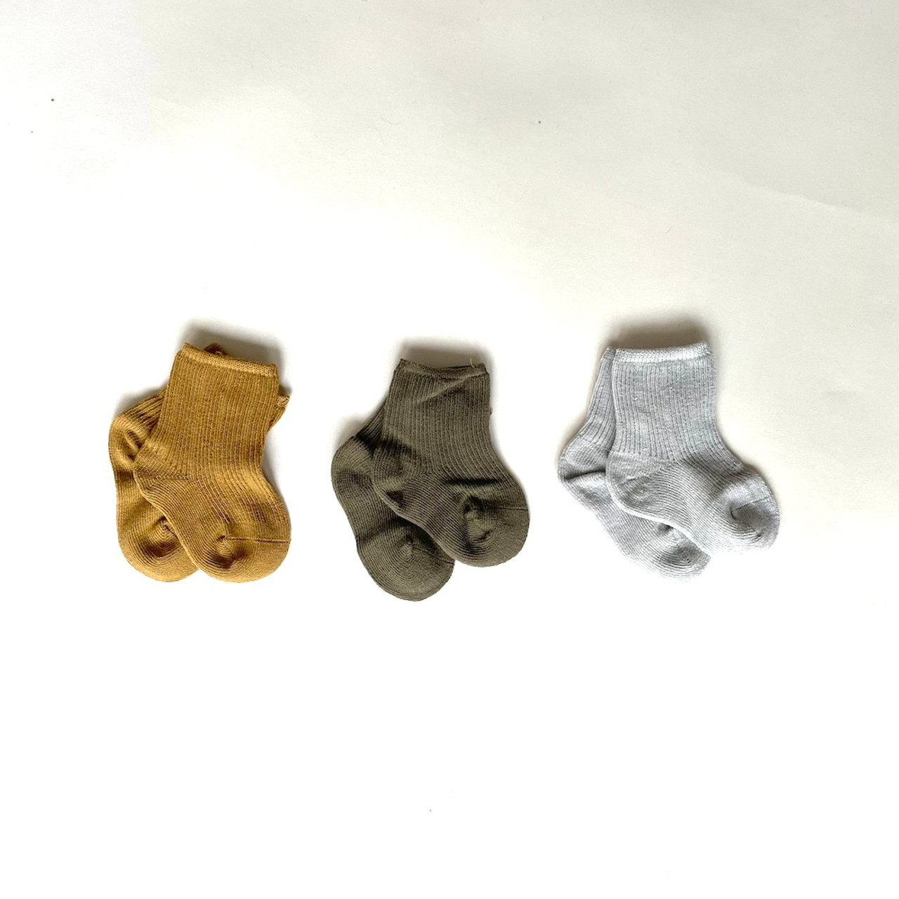 Belan J All Season Socks 3pk - Mustard/Silver/Olive