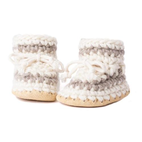 wool and sheepskin slippers for infants and todlers - Padraig Cottage Baby Slippers - Active Baby